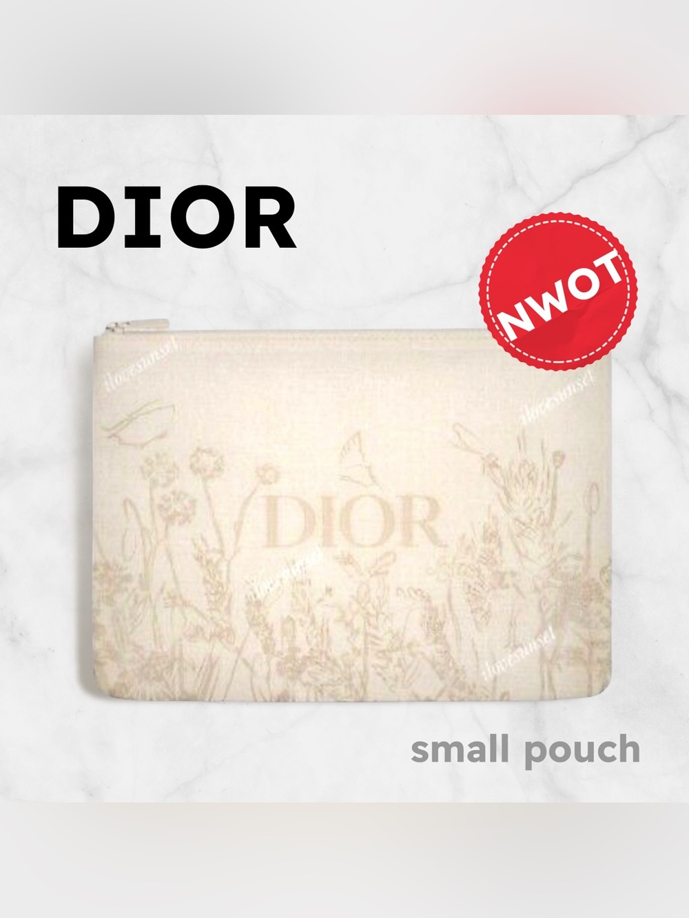 🇫🇷🆕NWOT DIOR | Luxury & Romantic spring Floral Print cream Pouch + surprise*